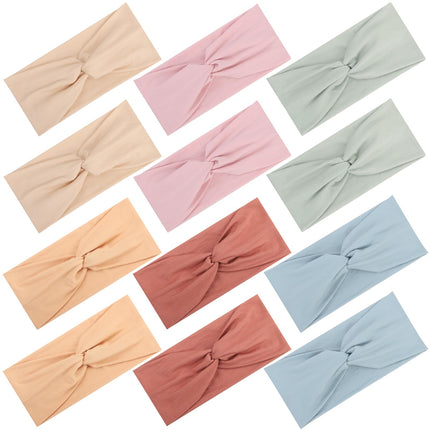 12 Pcs Stretchy Headbands for Women, Absorbed Sport Headband