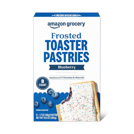 Amazon Grocery, Frosted Toaster Pastries, Blueberry, 13.5 Oz, 8 Ct