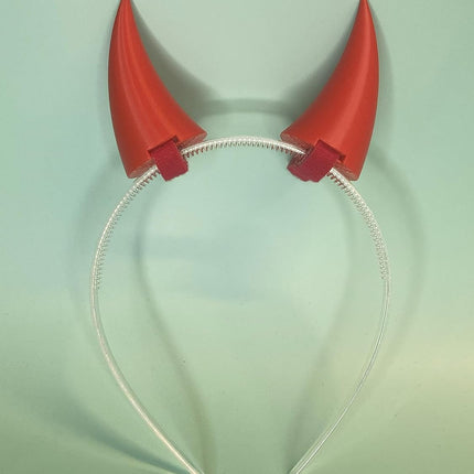 2x demon horns for Headset/Cosplay - Made In USA -16 Colors Combos (Black)