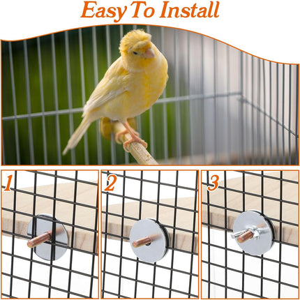 6.7 Inch Fan-Shaped Perch Bird Platform, Natural Wood Flat Perches for Bird Cages, Parrot Perch Corner Stand, Small Parrot Stand Animal Cage Accessories for Hamsters Gerbils