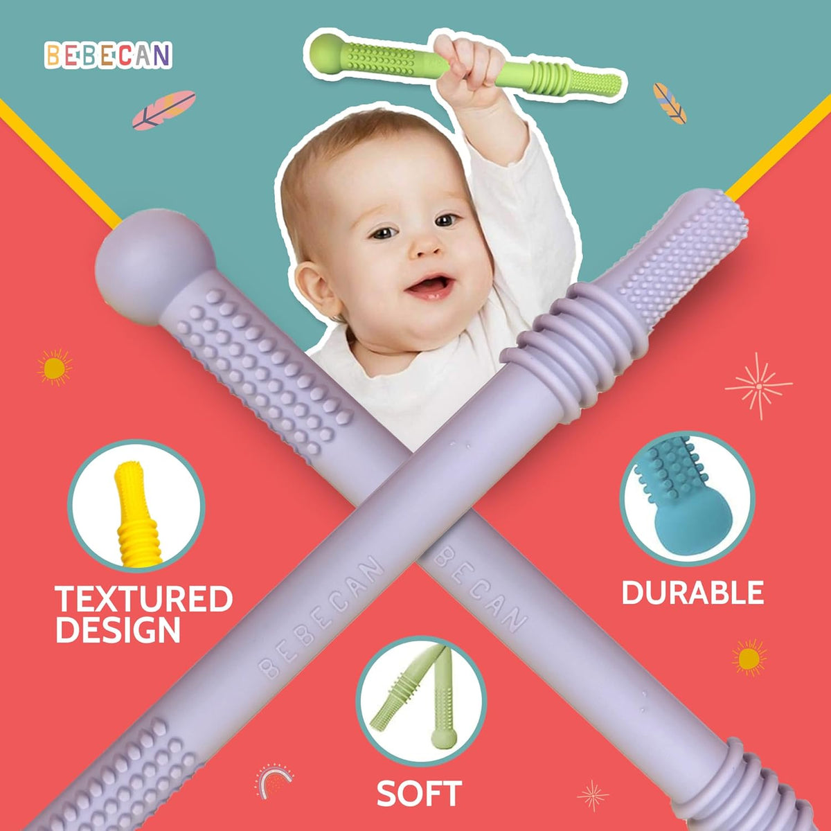 Teething Sticks for Babies 36+ Months – Super Soft Silicone Teething Aids, Infant Oral Soothing Relief - photo 3