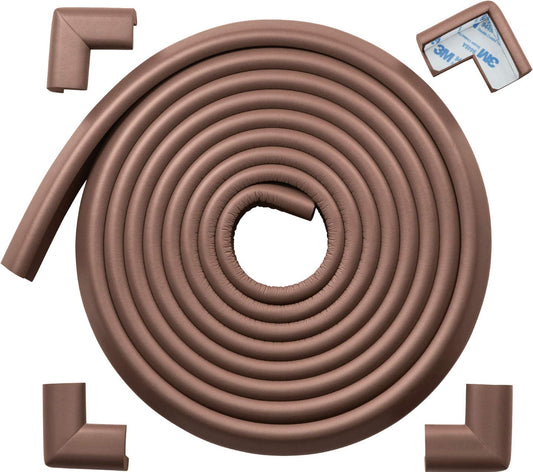 Edge Corner Protector Baby Proofing (Large 15ft Edge 4 Corners), Heavy-Duty, Soft NBR Rubber Foam, Furniture Fireplace