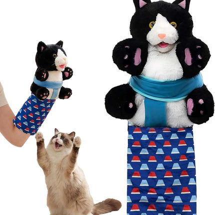 Interactive Cat Toys Cute Play Set with Wrestling Glove, Karate Kitty, Catsumo, Wrestling Puppet, Fun Interactive Toy for Indoor Cats & Kittens