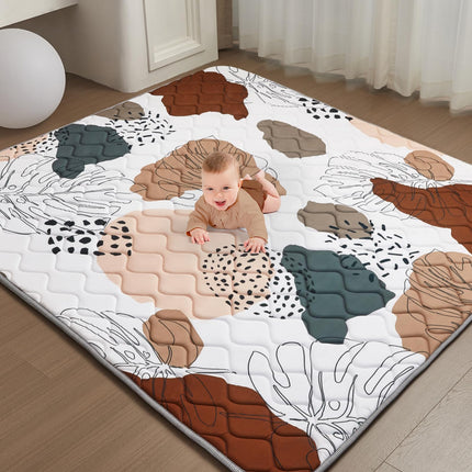Baby Play Mat - Thicken 71x59 Inch Soft Foam Crawling Mat for Playpen & Floor, Non-Slip Waterproof Playmats for Infants & Toddlers, Portable Foldable & Machine Washable, Dinosaur & Letters