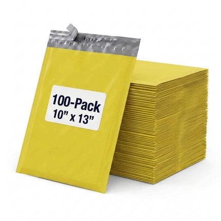 Shipping Bags 10" x 13" (100-Pack) White - Heavy Duty Self-Adhesive Envelope Poly Mailers for Packing, Secure Shipping, & Small Business Mailing