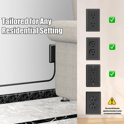 3FT Ultra Flat Plug Extension Cord Power Strip with 3 Outlets, Patented Detachable Ultra-Thin Outlet - photo 5