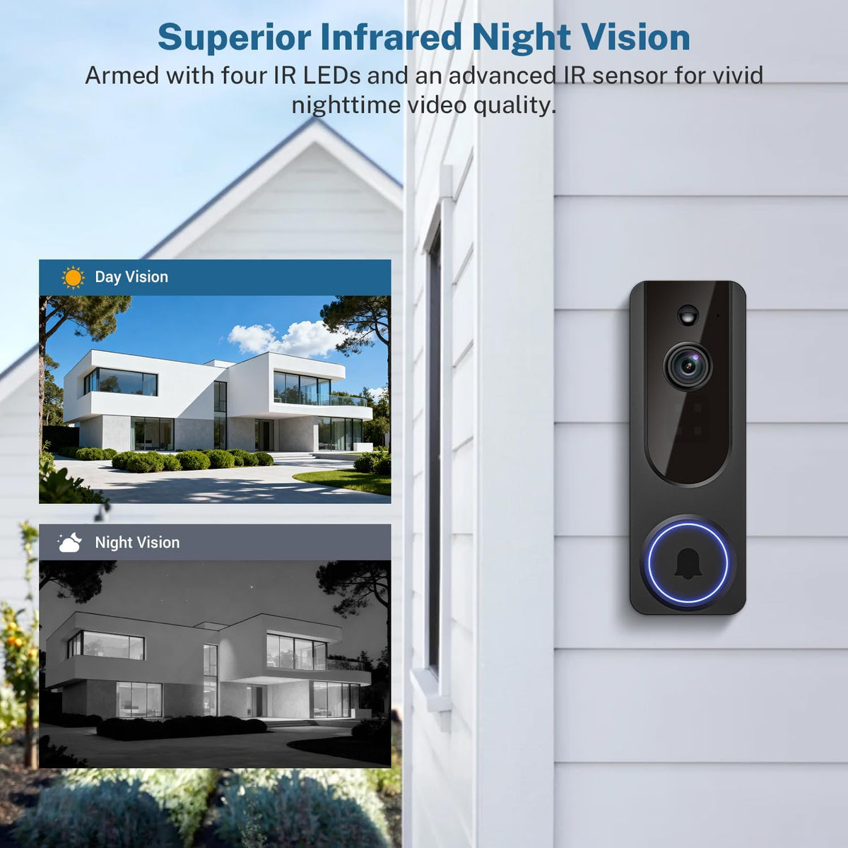 Wireless Doorbell Camera with Indoor Receiver and 1080P Night Vision - photo 2
