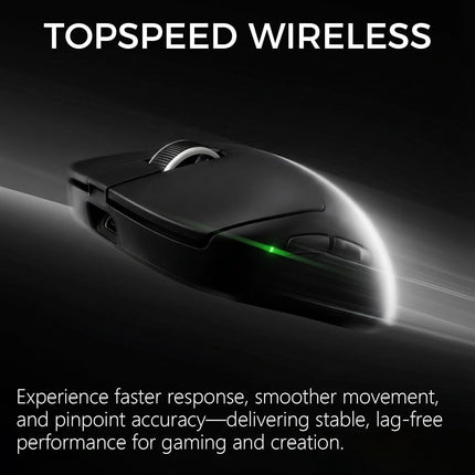 MCHOSE A7 V2 Ultra Wireless Gaming Mouse, 59g Ultra-Lightweight with PAW3950TI Custom Sensor up to 42K DPI, Wired/Wireless Dual 8K Polling Rate, 130 Hour Battery Life & Tri-Mode Connectivity - Black