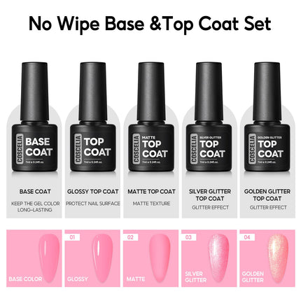 Set de 25PCS de esmalte de uñas en gel colores de otoño, esmalte en gel soak off con brillo y mate, capa superior dorada plateada con glitter, rojo marrón negro blanco verde DIY para mujeres y niñas