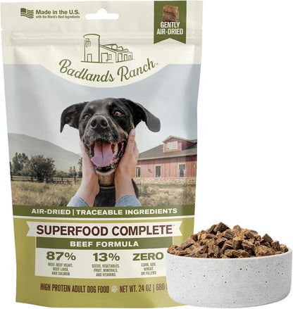 Air-Dried Beef Dog Food – High Protein with Superfoods for Daily Wellness & Consistent Nutrition – 24 oz
