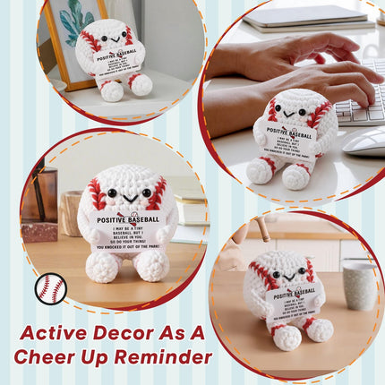 MS ZHENQIAO Positive Baseball Crochet - Handmade Baseball Gifts for Men Women Son Daughter - Emotional Inspirational Support Gift for Teammate Coach Boyfriend Brother