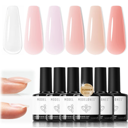 Nude Gel Nail Polish Set 6Colors Pink Milky White Brown