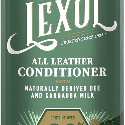 Lexol All Leather Conditioner, Naturally Derived Leather Conditioner with Bee and Carnauba Milk, Great for Car Interiors, Boots, Furniture, Bags, Jackets and More, 16.9 fl oz