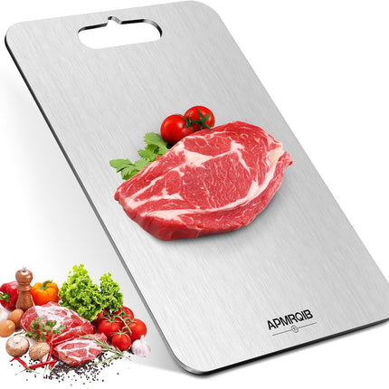 Titanium Cutting Board, 100% Pure Titanium Cutting Boards for Kitchen, Double Sided Non Toxic Cutting Board, Hygiene Durable Dishwasher Safe 13 ”× 8 ” (L)