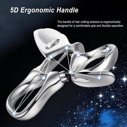 High-end Professional Hair Cutting 16 Teeth Thinning Scissors 6" with Extremely Sharp Convex Blades,Cobalt Alloy Steel barber hairdressing texturizing scissors For Men Women Salon& Home -Silver
