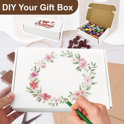 50 Pack 9x6x2 Inches Shipping Boxes, Corrugated Cardboard Mailing Box, Small White Gift Box Mailers, Packaging Boxes for Business Present, Moving and Storage