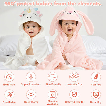 12 PCS Baby Bath Towels Set, Baby Towels for Newborn Bath Essentials Gifts