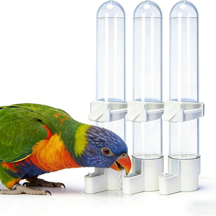Automatic Bird Water Dispenser Cage Hanging Water Feeder with Anti-Spill Design for Parakeet Canary Small Parrot Lovebirds (3PCS 120ml Water Dispenser)