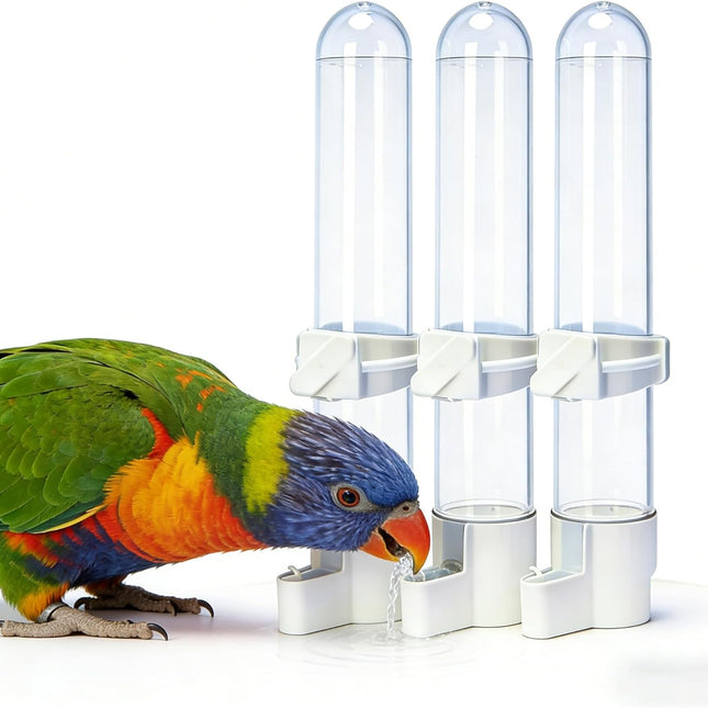 Automatic Bird Water Dispenser Cage Hanging Water Feeder with Anti-Spill Design
