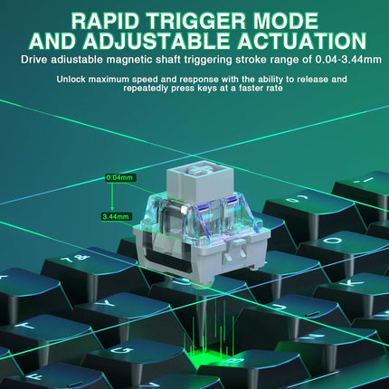 60% Mechanical Gaming Keyboard Wired, Magnetic Switch Hot Swappable, Adjustable Actuation Rapid Trigger Mode, 8000 Hz Polling Rate, RGB Small Keyboard 60 Percent Compact Design for PC