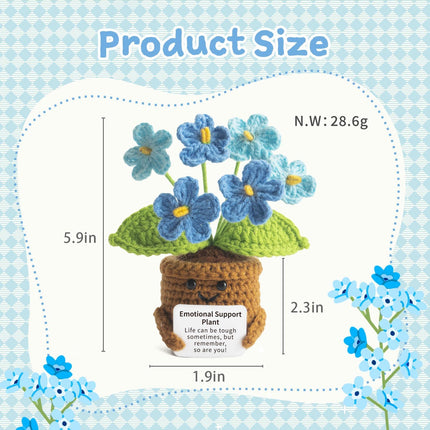 Handmade Positive Flower Crochet - Life is Tough But So are You - Inspirational Gift for Women - Thank You, Appreciation, Birthday Gift for Teacher, Mom, Friend, Coworker - Knitted Decor