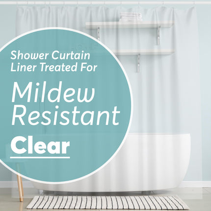 Clear Shower Curtain - 72x72 Odorless Plastic with Magnets, Washable Long Bathroom Curtain - PEVA Waterproof Bath Curtain, Rust-Proof Bathroom Essentials