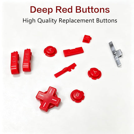 Custom for 3DS Extra Buttons Color Full Set Replacement, for Nintendo Old 3DS Small Game Consoles, ABXY / D-Pad Direction / L R Shoulder / Power Home / Volume / 3D Switch Button 11 PCS (Red)