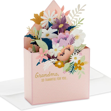 Hallmark Paper Wonder Mother's Day Pop Up Card (Floral Envelope) for Grandma, Nana, Gigi, Mimi, Mee-Maw