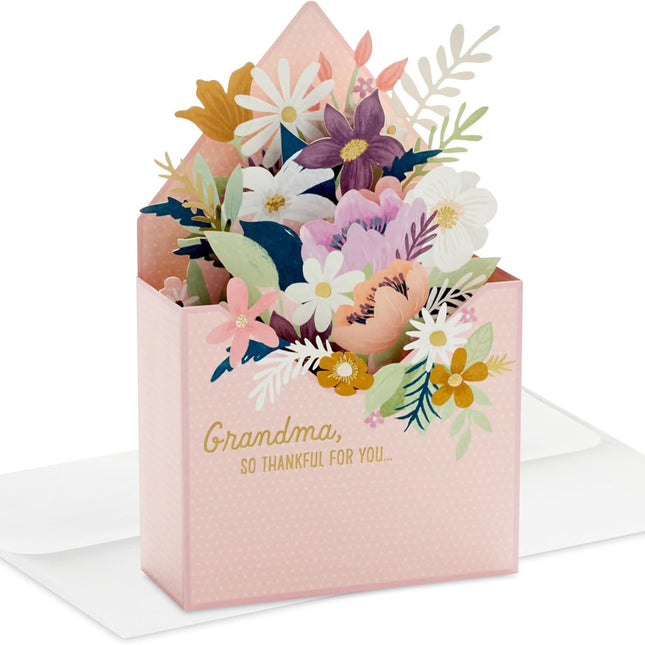 Mother's Day Pop Up Card (Floral Envelope) for Grandma