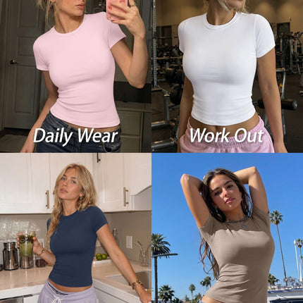 Womens Short Sleeve T Shirt Basic Summer Top