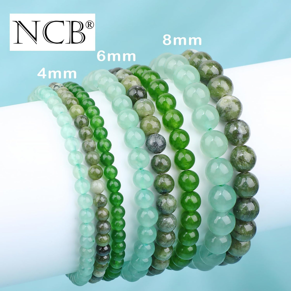 3-Piece 6mm Natural Crystal Gemstone Stretch Bracelets - photo 5