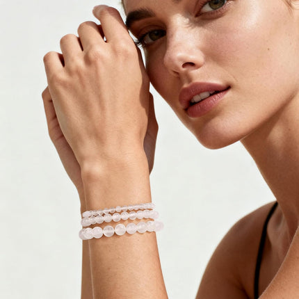 3-Piece Natural Selenite Stretch Bracelet Set