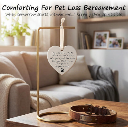 Pet Memorial Ceramic Heart Keepsake Ornament with Gift Box - photo 3