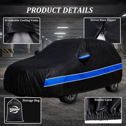 Car Cover Compatible with Honda CR-V,10-Layer Car Cover Waterproof All Weather,Full Exterior Cover with Cotton Lining,Sun Rain UV Dust Snow Protection with Door Zipper,Fit for 1995-2025