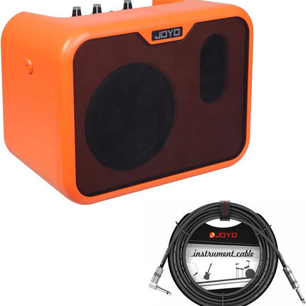 JOYO 10W Small Acoustic Guitar Amplifier with 15ft Guitar Cable Portable Mini Practice Amp Battery Powered Combo Dual Channel (CMA-10A)