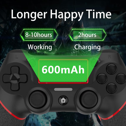 SZYUYU Wireless Controller for Ps4 Romote Compatible with Ps4/Slim/Pro/Windows PC, Controller for Ps4 with 3.5mm Audio Jack, Touch Pad,Six Axis Motion Control, Charging Cable(BLACK RED)