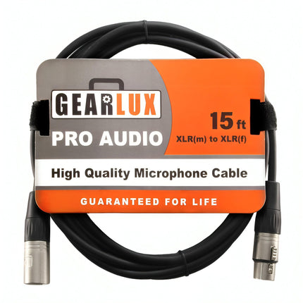 XLR Microphone Cable, Fully Balanced, Male to Female, 25 Feet - 2 Pack