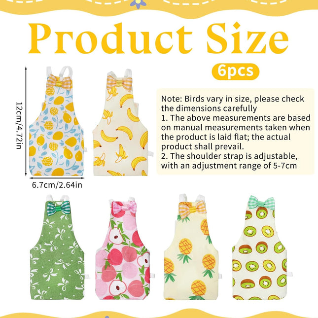6 Pcs Bird Diapers, Parrot Diaper Reusable with Waterproof Lining