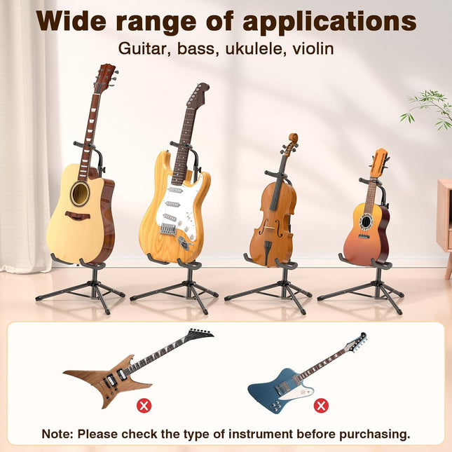 Guitar Stand, Height Adjustable Foldable Guitar Stand with Secure