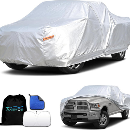 Car Cover Waterproof All-Weather,Heavy-Duty Outdoor Full Exterior Automobiles Truck(Length 243-250 inch) with Windshield Sun Shade Universal Fit Ford F-Series F-150, Tundra, RAM 1500 2500etc