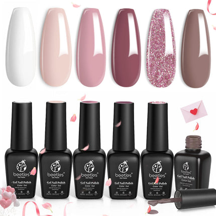 Jelly Gel Nail Polish Set, 6 Colors