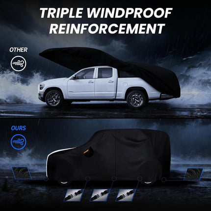 Multi-Layer Car Cover Custom Fit for Ford Bronco 4dr(2020-2026), 100% Waterproof All Weather for Automobiles, Gift with Towel, Heavy Duty Car Covers for Rain Sun UV Protection with Door Zipper