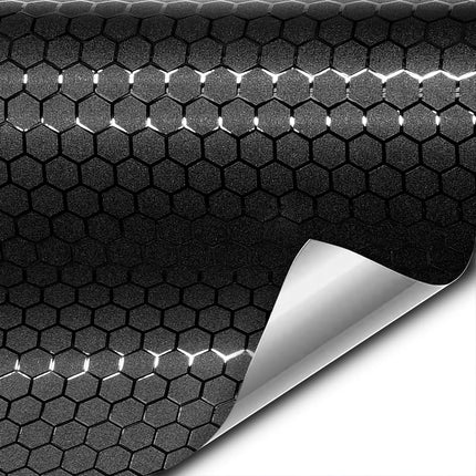 Honeycomb Matte Black Medium Pattern Car Wrap Vinyl (3ft x 5ft)