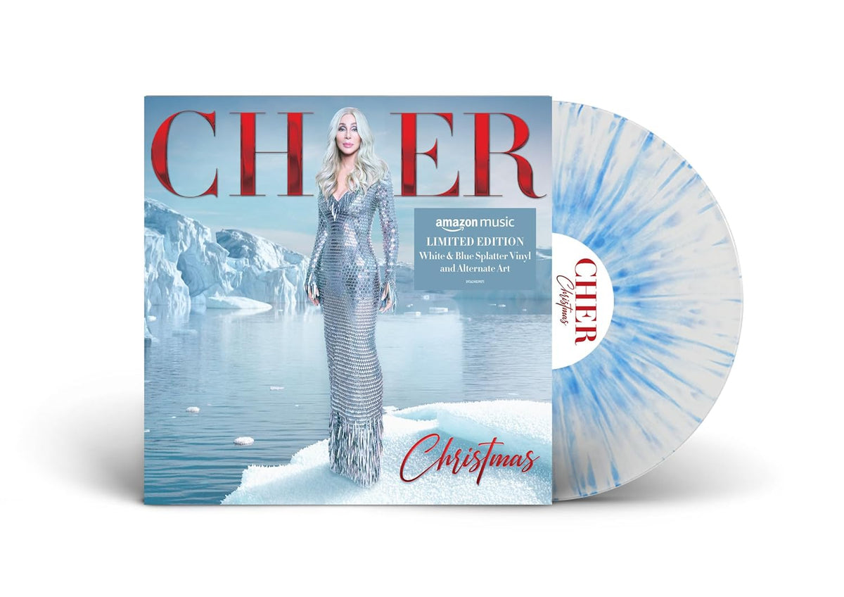 Christmas Blue & White Splatter Vinyl with Alternate Cover