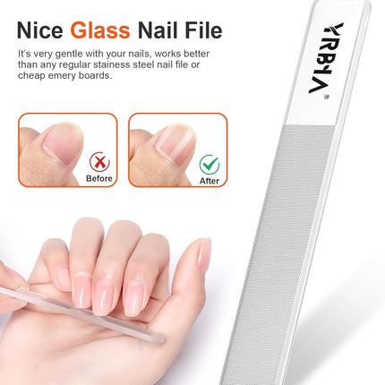 Nail Clippers with Glass Nail File, YRBIA Ultra Sharp Nail Clipper Set, Professional Fingernail & Toenail Clippers Nail Cutter for Men and Women (Black)