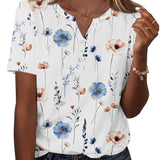 Womens Summer Tops Casual Short Sleeve V Neck T Shirts Blouse