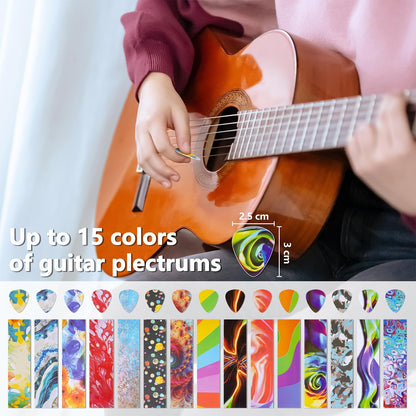Guitar Pick Punch Kit – Bass Guitar Picks Puncher With 15 Variety Pick Strips Medium Guitar Pick Maker - photo 5