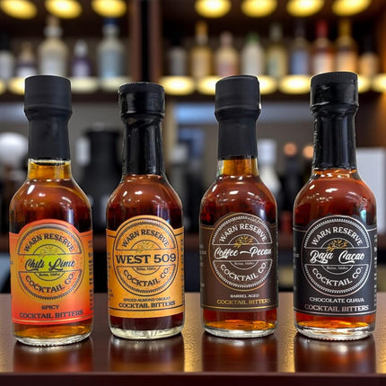 Warn Reserve Bitters Sample & Gift Set – 4 Flavors (1.7 fl oz), Select Variety Pack for Cocktails