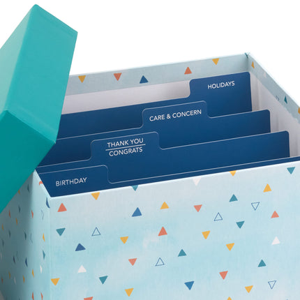 Bulk All Occasion Cards, 100-Pack with Organizer (Triangles, Teal) - photo 7