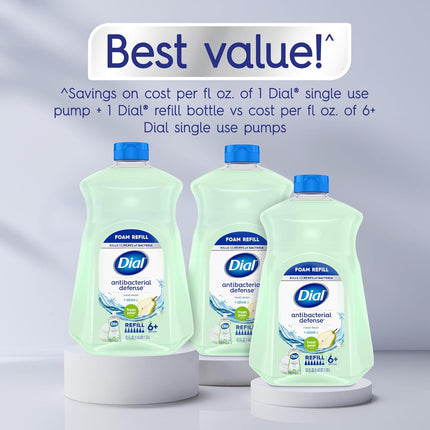 Dial Antibacterial Foaming Hand Soap Refill, Fresh Pear, 52 fl oz